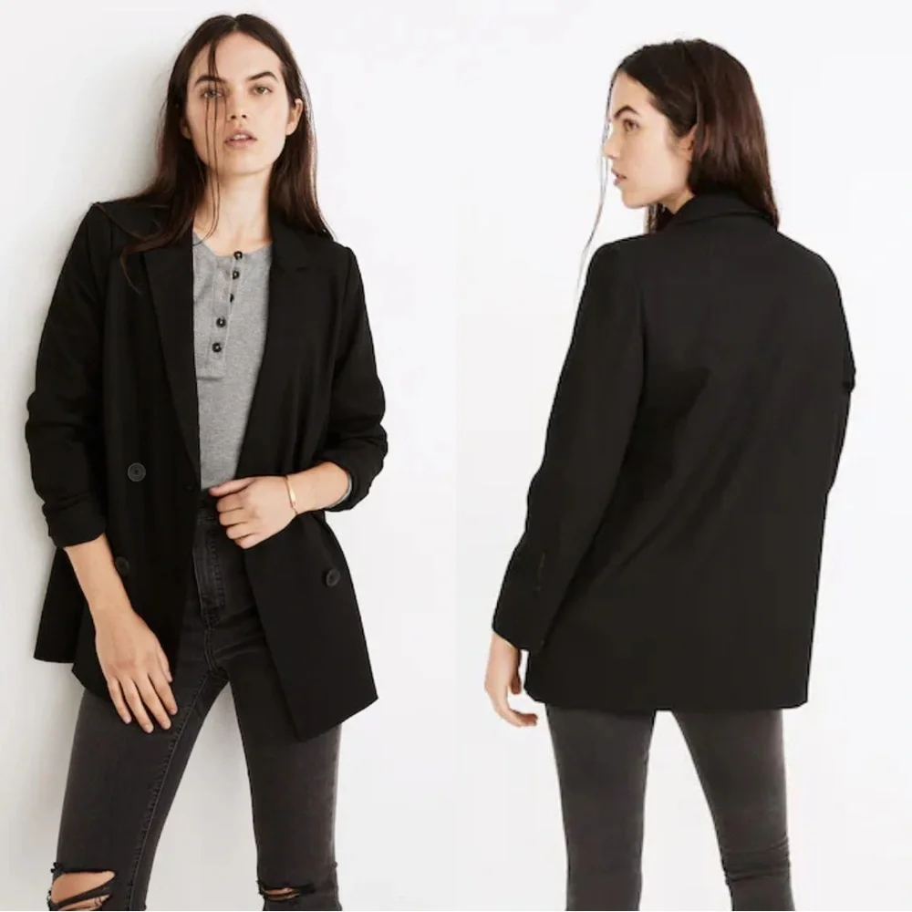Madewell Caldwell Double-Breasted Blazer Black Small